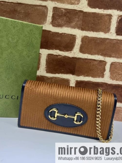Gucci Horsebit 1955 series chain bag 621892 brown corduroy