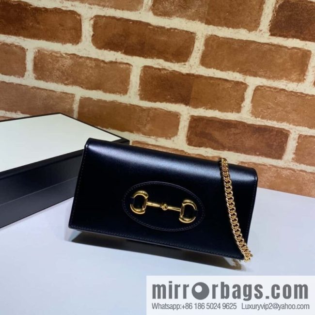 Gucci Horsebit 1955 series chain bag 621892 black leather