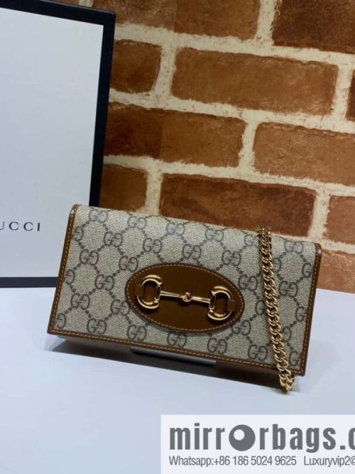 Gucci Horsebit 1955 series chain bag 621892 brown PVC/brown