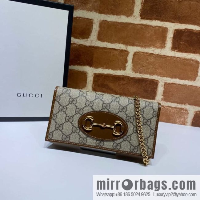 Gucci Horsebit 1955 series chain bag 621892 brown PVC/brown
