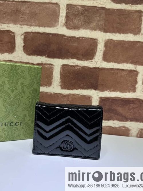 GUCCI GG Marmont series card holder 466492 gr patent leather
