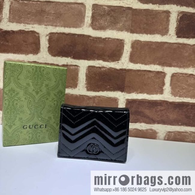 GUCCI GG Marmont series card holder 466492 gr patent leather
