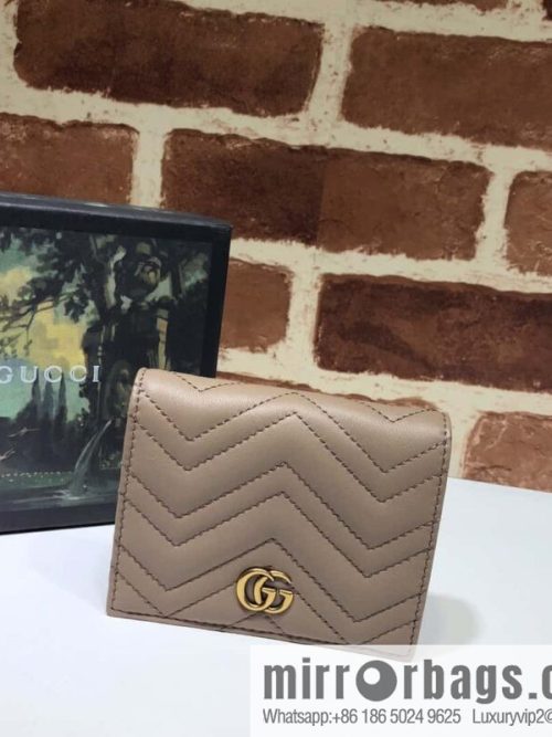 GUCCI GG Marmont series card holder 466492 milk tea