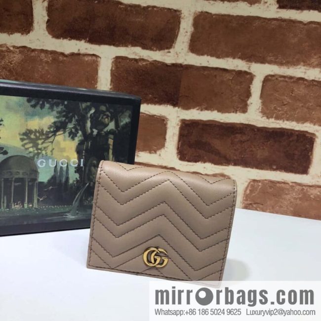 GUCCI GG Marmont series card holder 466492 milk tea