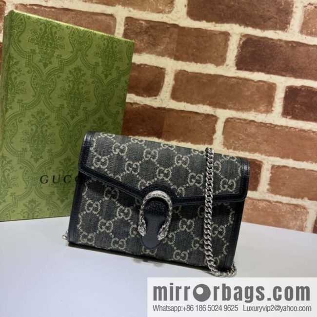 GUCCI Dionysus series mini chain strap handbag 401231g denim