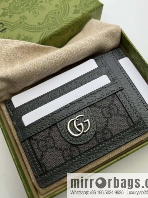 GUCCI Ophidia series GG card clip 732018 gray PVC/gray leather