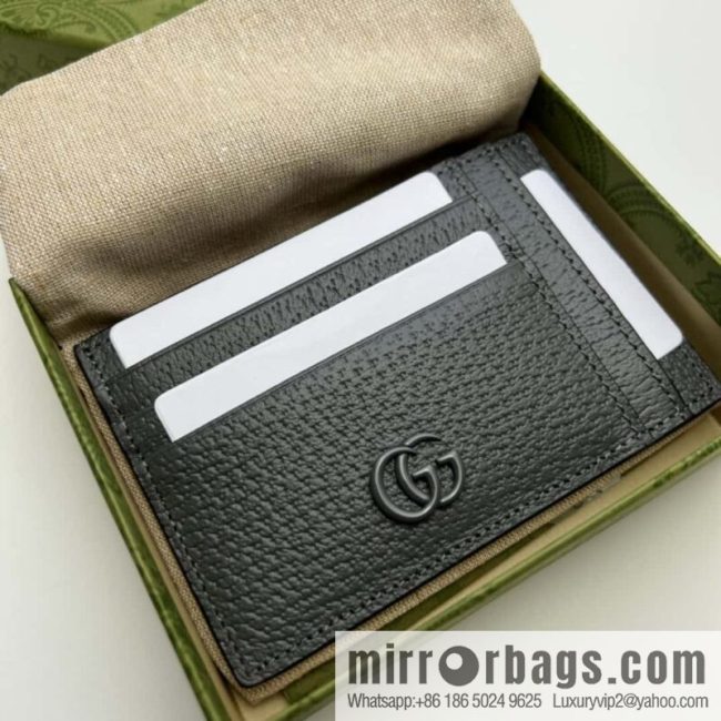 GUCCI GG Marmont series card holder 722734 gray pig pattern/gray G