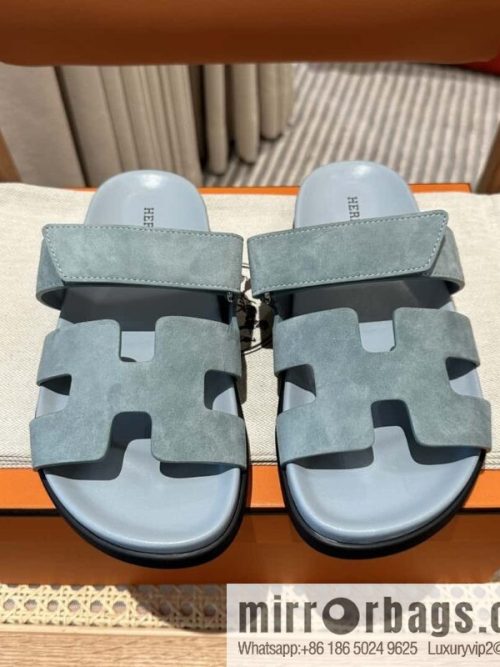 Hermès second uncle shoes 🐎🐎 Yang Jing fog blue