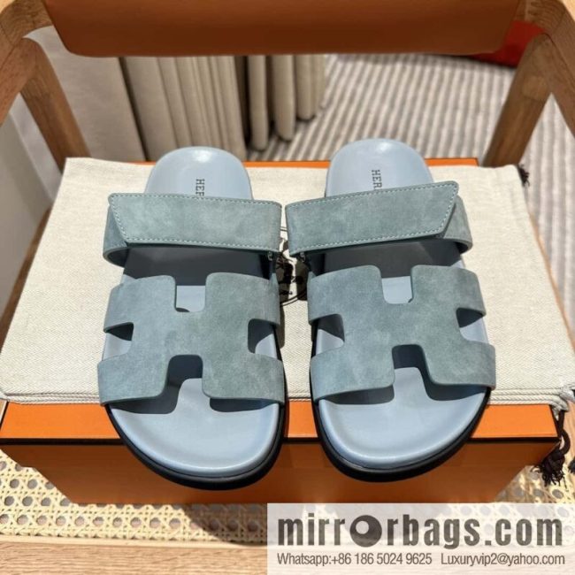 Hermès second uncle shoes 🐎🐎 Yang Jing fog blue
