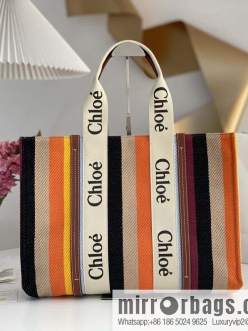 Chloe Rainbow 🌈 Woody Tote Bag, Large 45CM