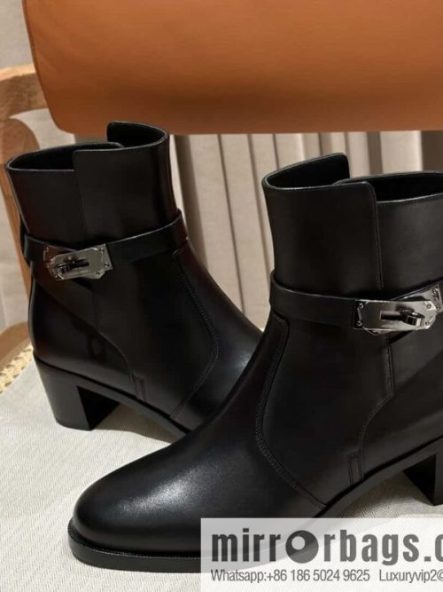 Hermès new autumn and winter kelly buckle high-heeled boots