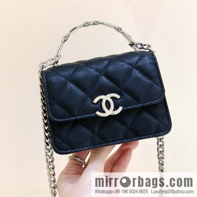 wsxc1696777653426_7-800x800mijebu3mcju47889_20250718035401.jpg CHANEL 2022cc spring/summer collection, enamel handle small satchel AP2758 black