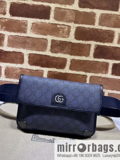 GUCCI Gucci Ophidia series GG small fanny pack 752597 dark blue PVC