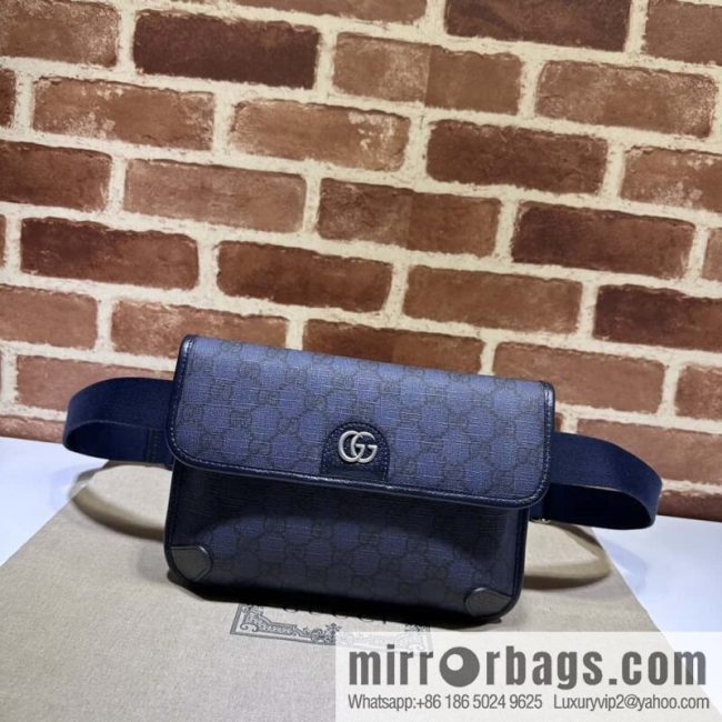 GUCCI Gucci Ophidia series GG small fanny pack 752597 dark blue PVC