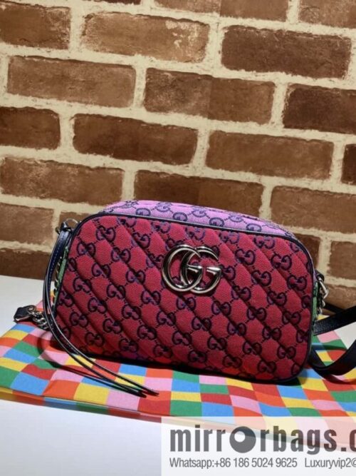 GUCCI GG Marmont series shoulder backpack 447632 red patchwork