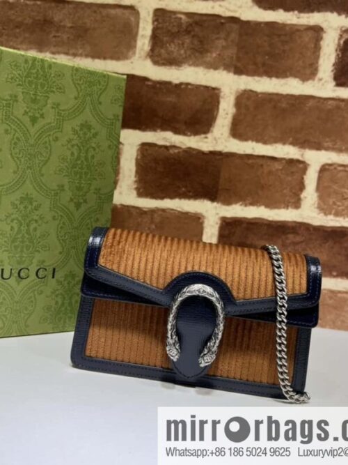 GUCCI Dionysus series GG super mini handbag 476432 brown corduroy