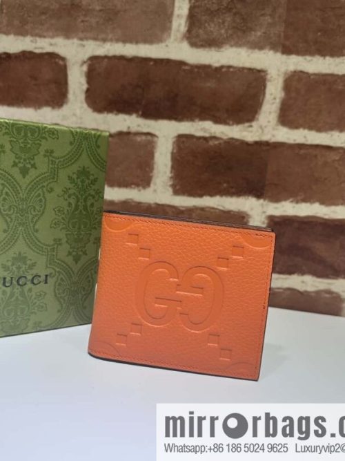 GUCCI JUMBO GG COIN WALLET 739479 Orange Li Press G