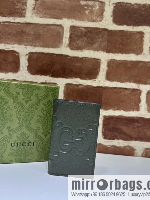 GUCCI Super Double G Card Clip 739478 Green Li Press G