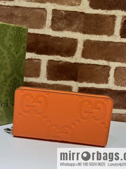 GUCCI super double G full zipper wallet 739484 big G orange pressure