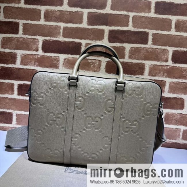 GUCCI super double G briefcase 658573 gray Li press G