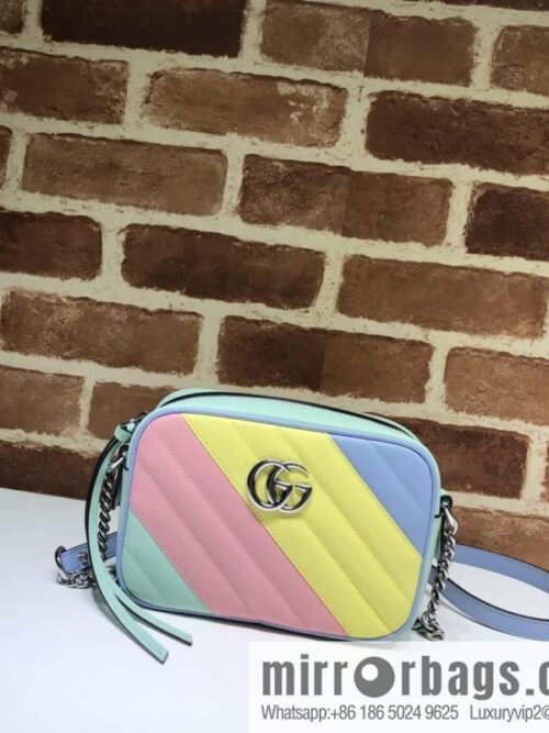 GUCCI GG Marmont series quilted mini handbag 448065 light color