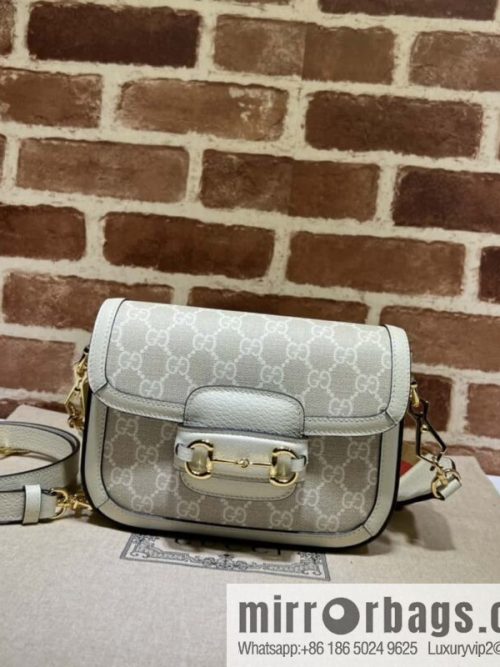 Gucci Horsebit 1955 series mini handbag 658574m glue/beige leather
