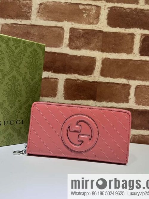 Gucci Blondie series full zipper wallet 760312 rose powder