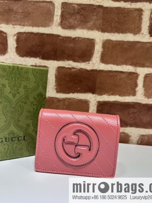 Gucci Blondie card holder 760317 Rose powder