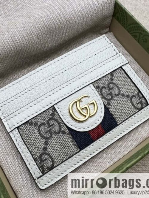 Gucci Ophidia series GG card holder 523159 brown white