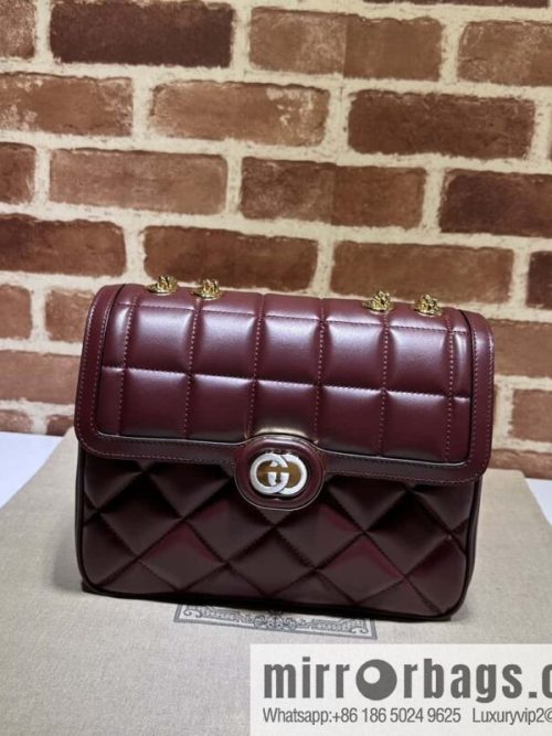 Gucci Deco series small shoulder backpack 740834 burgundy