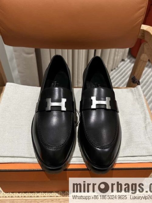 Hermès calfskin Faubourg loafers