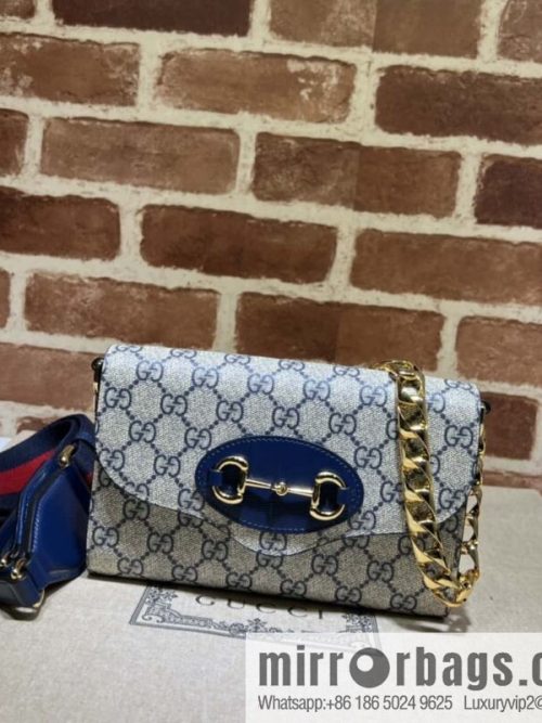 Gucci Horsebit 1955 mini bag 724713 blue pvc/blue leather