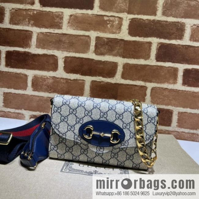 Gucci Horsebit 1955 mini bag 724713 blue pvc/blue leather