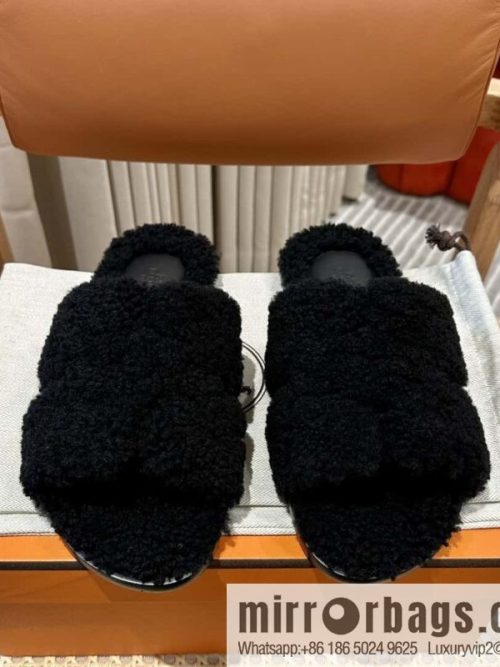 Hermès imported lamb wool lzmir series men\'s sandals