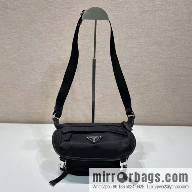 PRADA nylon and Saffiano leather (fabric) mini messenger bag 2VH171