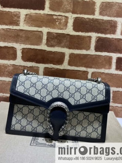 GUCCI Dionysus series small GG shoulder backpack 400249 blue glue/blue leather