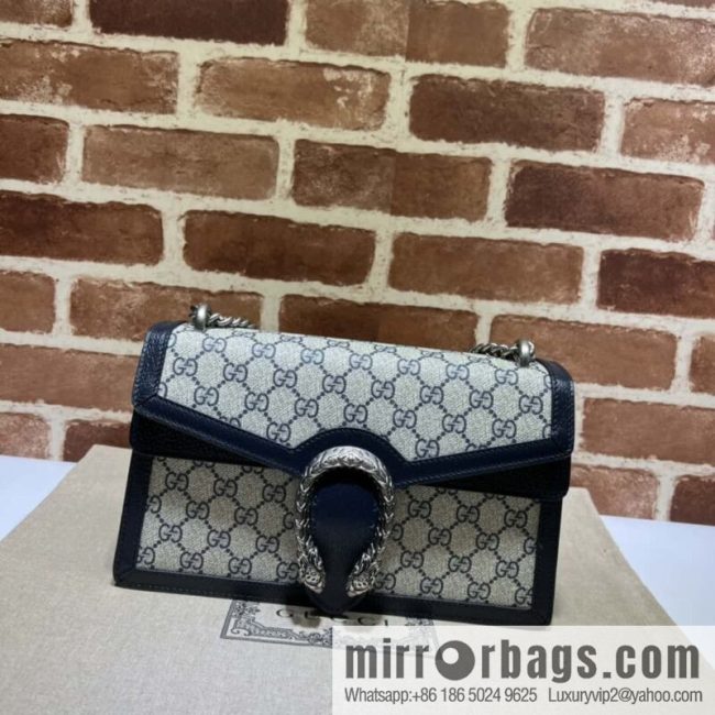 GUCCI Dionysus series small GG shoulder backpack 400249 blue glue/blue leather