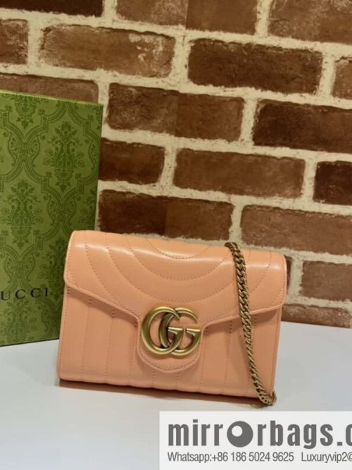 GUCCI GG Marmont series quilted mini handbag 474575 sunset orange
