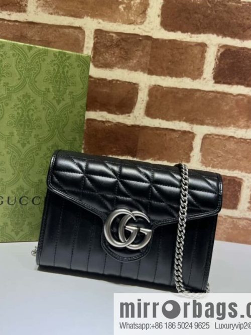 GG Marmont series quilted mini chain strap handbag 474575g leather square