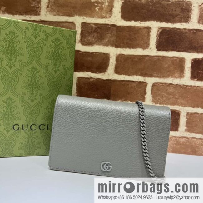 GUCCI GG Marmont series mini chain strap handbag 497985 gray two-color