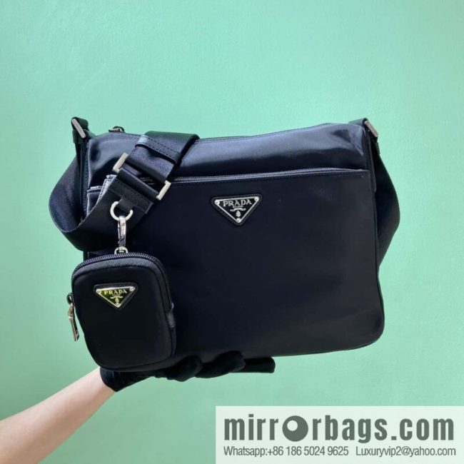 PRADA imported fabric shoulder bag 1BC421