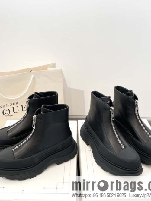 Alexander McQueen Front Zipper Platform Martin Boots