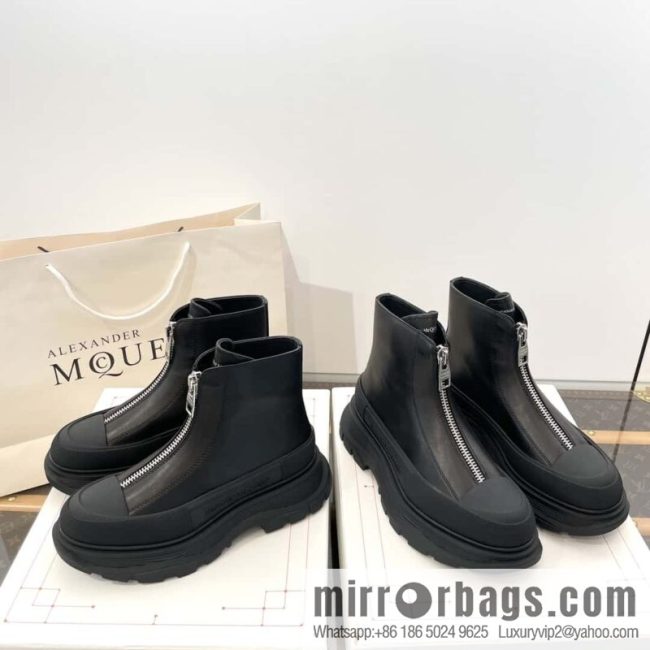 Alexander McQueen Front Zipper Platform Martin Boots