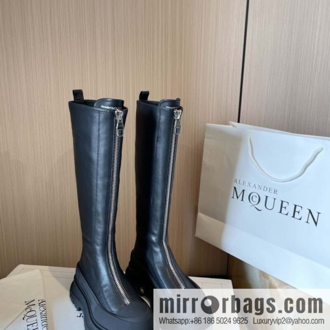 Alexander McQueen Front Zip Platform Knight Boots
