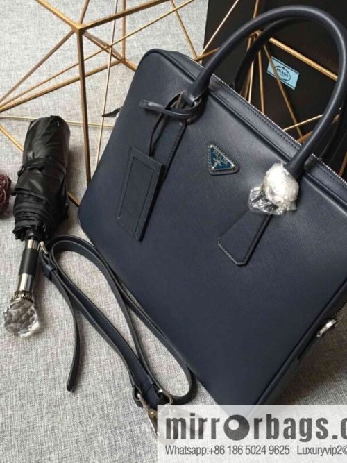 PRADA slim briefcase 0368 dark blue