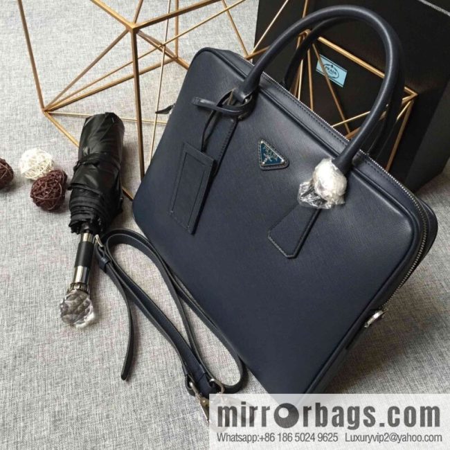 PRADA slim briefcase 0368 dark blue