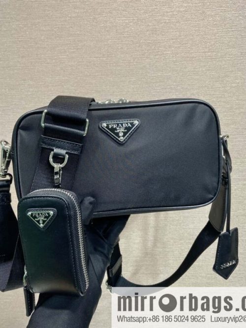 PRADA imported nylon fabric, new small messenger bag 1BH197A