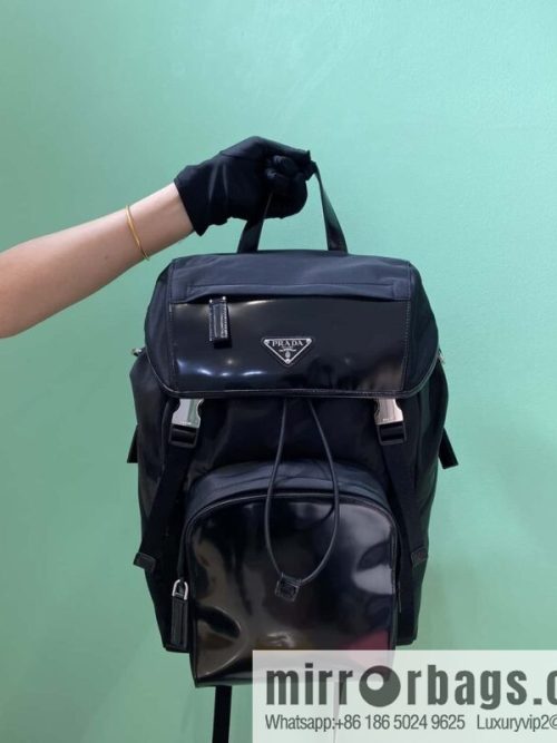 PRADA glossy/nylon fabric, new backpack 2VZ135