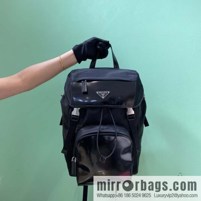 PRADA glossy/nylon fabric, new backpack 2VZ135