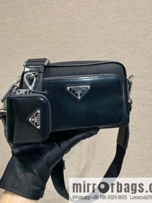 PRADA Re-Nylon with glossy leather (fabric) crossbody bag 2VH172